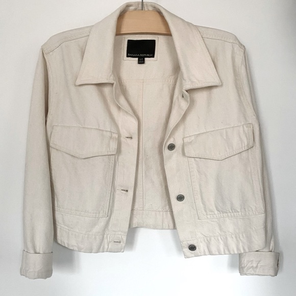 BANANA REPUBLIC cream denim jacket - Picture 1 of 4